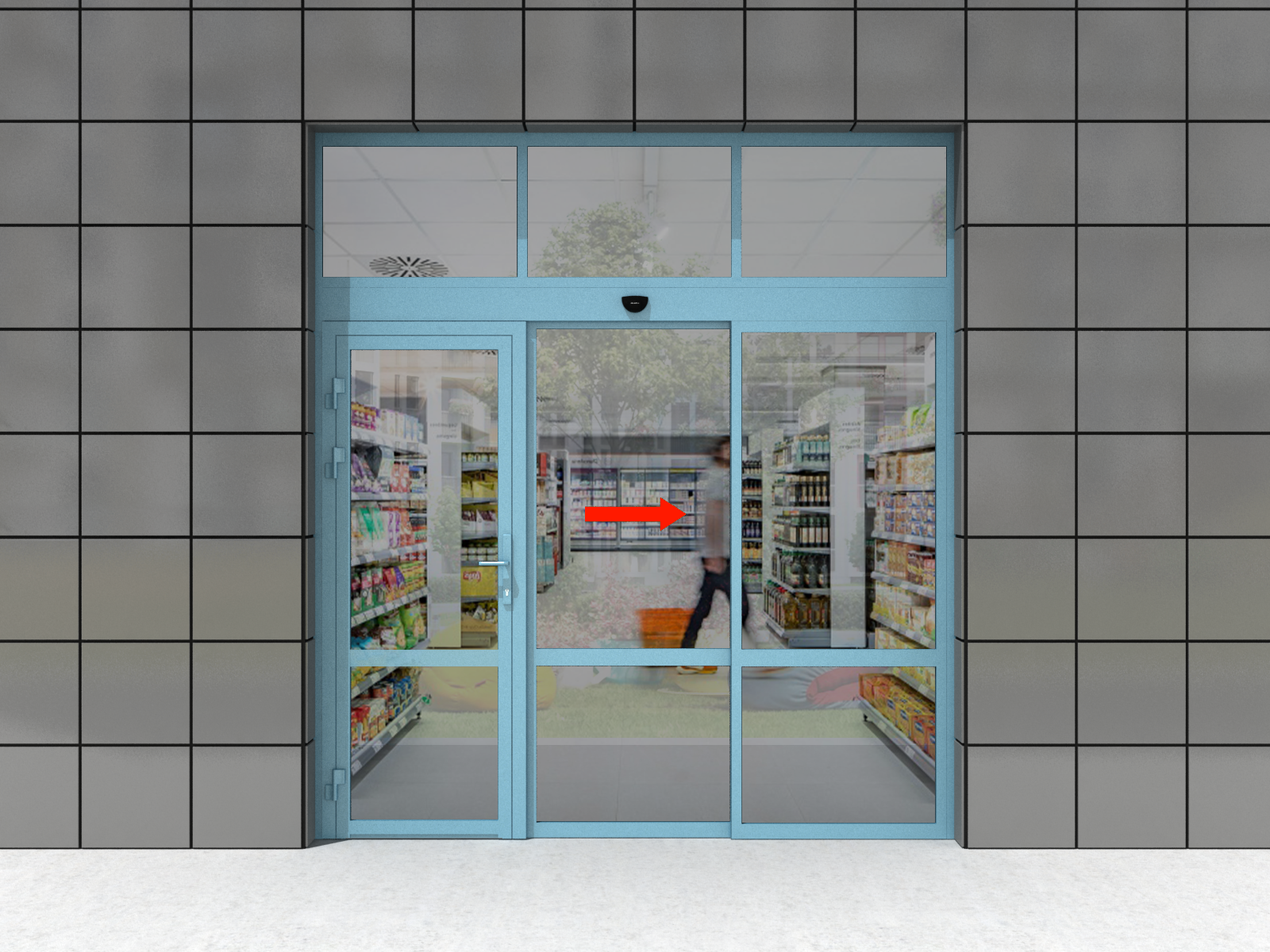 Chapga ochiladigan bitta eshik qanoti, framuqali, bitta harakatlanmaydigan va bitta qanotli eshik konstruktsiyalarida.